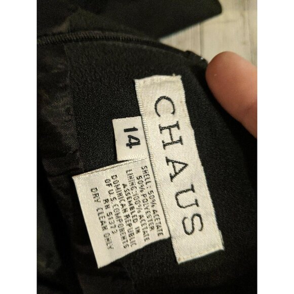 Chaus Skirt 14 Straight Work Casual Stretch Black Lined Modest Womens - Picture 6 of 6